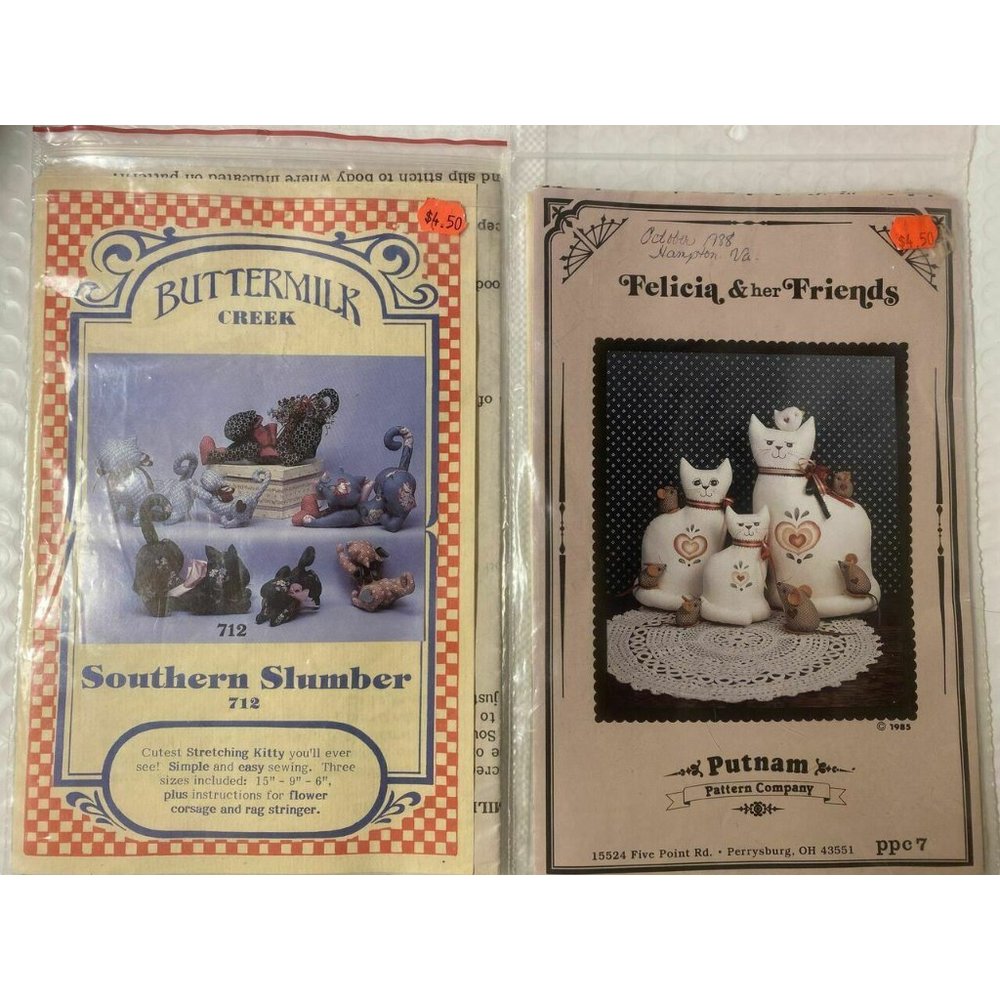 Vintage Buttermilk Creek Southern Slumber and Putmum Felicia & Friends Patterns